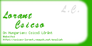 lorant csicso business card