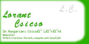 lorant csicso business card